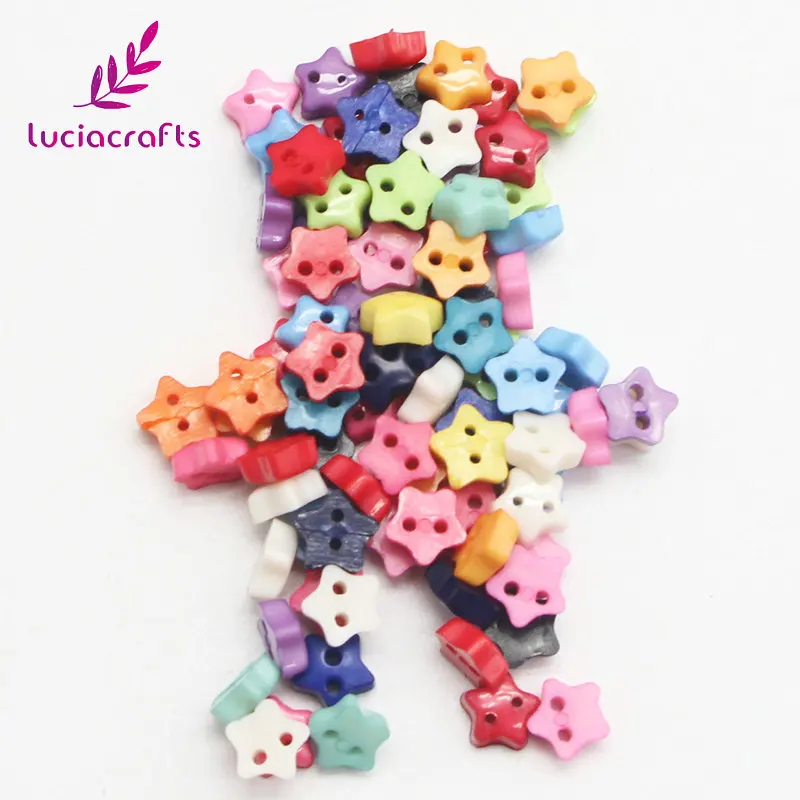 

Lucia crafts 50pcs Multi-shape 2 Holes Resin Buttons Scrapbooking Garment Decorative Button DIY Sewing Accessories E0404