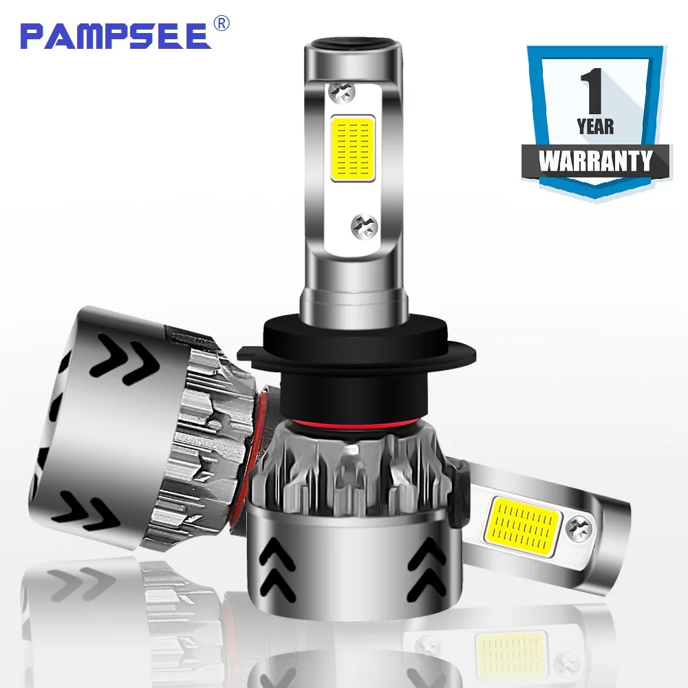 PAMPSEE Mini6 H1 Headlight Bulbs 10000LM H4 Led 12V 24V 9005 HB3 9006 HB4 H7 Car Lights 6000K 100W H8 H9 H11 Cob Spot Lamp | Автомобили и