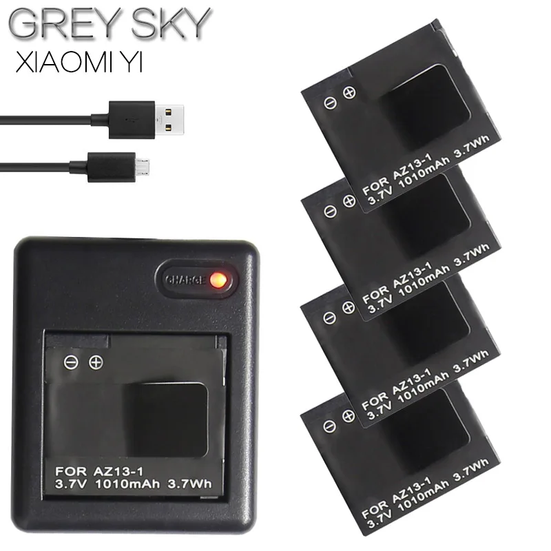 

High Quality Xiaomi yi battery 1010mAh xiaoyi battery+xiaoyi dual charger For xiaomi yi action camera xiaomi yi accessories
