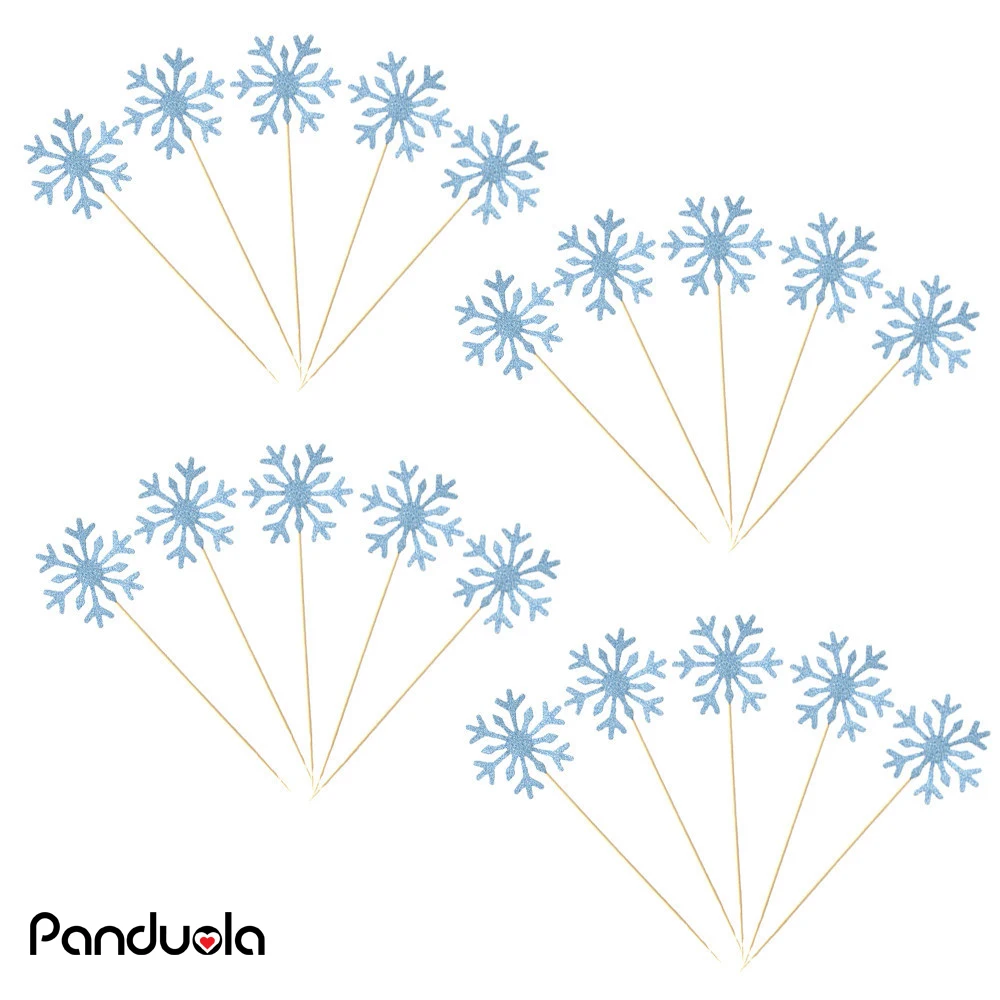 

Wholesale 10 Pcs Snowflake Cupcake Toppers Baby Girl Frozen Birthday Party Decorations Kids Christmas Cake Supplies Accessories