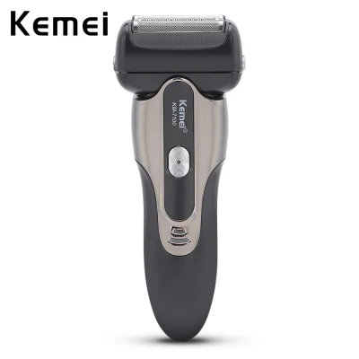 

Kemei KM-7100 Rechargeable Waterproof Triple Blade Floating Shaver Electric Removable Cutting Head Beard Trimming Razor for Male