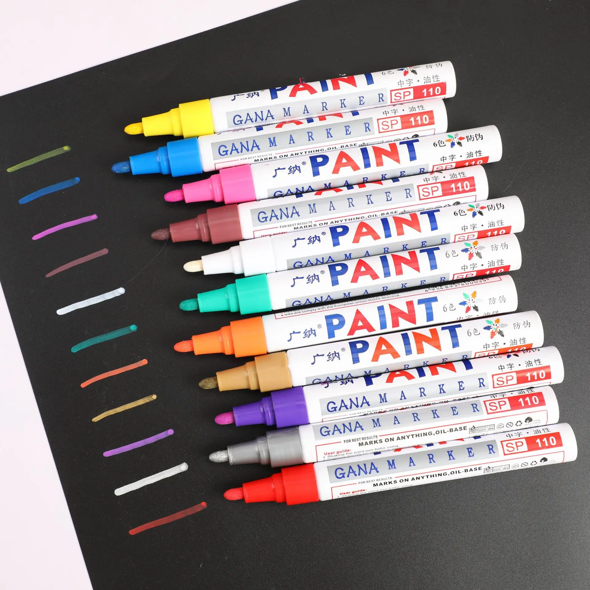 Colorido à Prova Água à Base de Óleo Marcadores para Faça Vibrante Dwaterproof Tinta Você Mesmo Scrapbooking Álbum Carro Graffiti Desenho Papelaria Decoração Canetas 12 27 Material escolar e de escritório