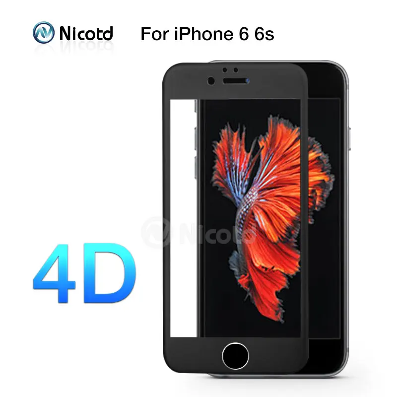 Nicodd 4D( 3D) полное покрытие Temepred стекло для iPhone 8 7 6 6s плюс нано покрытие анти-шок протектор экрана для iPhone X 10