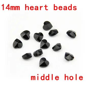 

Charms Glass Heart Faceted Beads 14mm 100pcs-2000pcs Pendant Jewelry Findings Loose Beads Accessories Crystal Beads