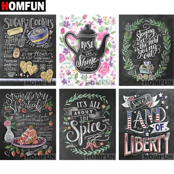

HOMFUN Full Square/Round 5D DIY Diamond Embroidery "Blackboard text" Diamond Painting Cross Stitch 5D Decor gift A06835