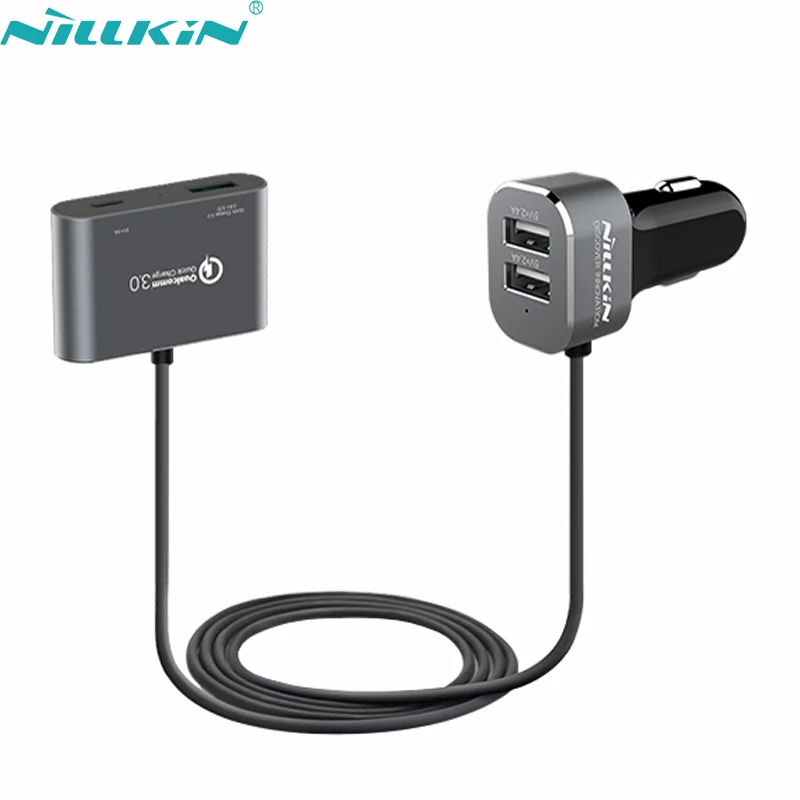 

NILLKIN 4 Ports Dual USB Car Charger Adapter Charge Micro USB C Type C Car Phone Charger for iPhone 6 7 Plus Xiaomi for Samsung