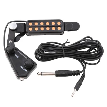 

12-hole Acoustic Guitar Sound Pickup Magnetic Transducer With Audio Cable Guitar Accessory magnetic pickup 1pc
