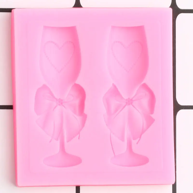 

3D Cup Bow Silicone Molds Cake Border Fondant Mold DIY Wedding Cake Decorating Tools Chocolate Gumpaste Mould Candy Clay Moulds