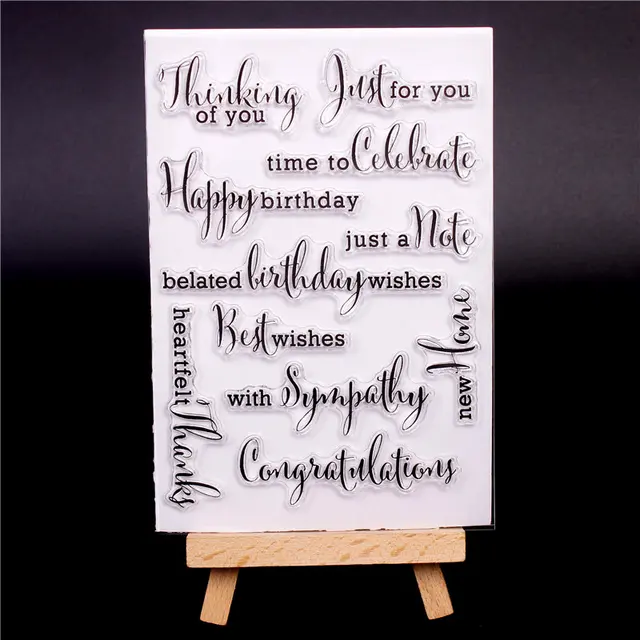 english word transparent clear silicone stamps for diy scrapbooking making a card in word