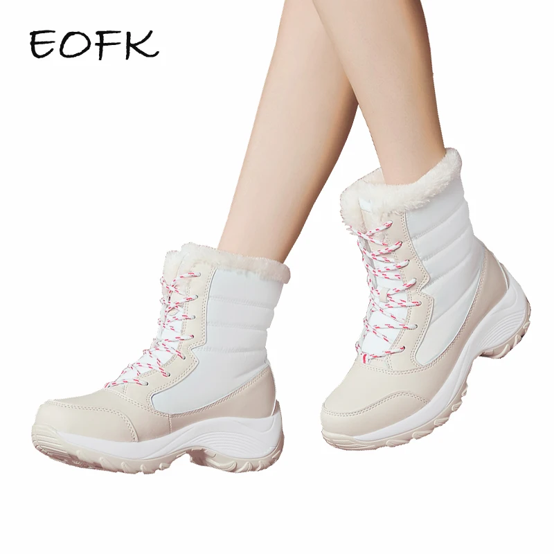 EOFK/женские зимние сапоги сохраняющие тепло с мехом короткие плюшевые на