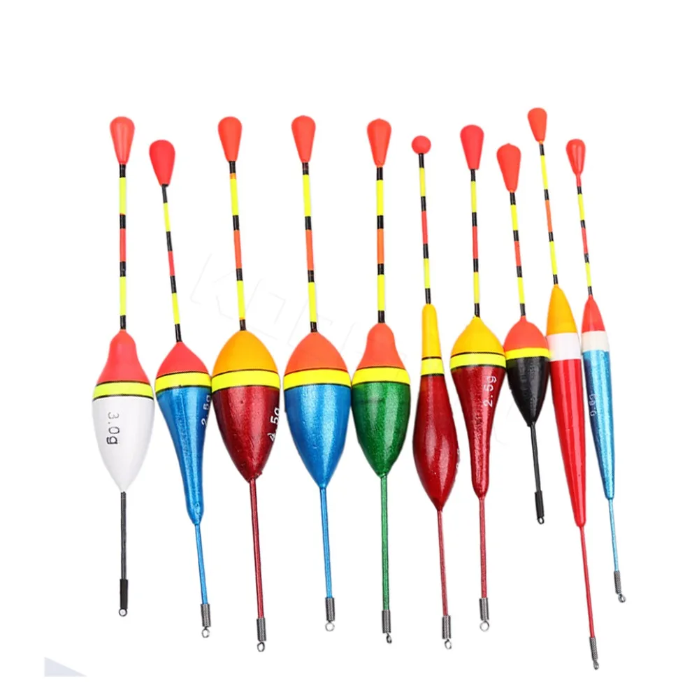

10Pcs/Lot Fishing Floats Set Buoy Bobber Fishing Light Stick Floats Fluctuate Mix Size Color float buoy For Fishing Accessories