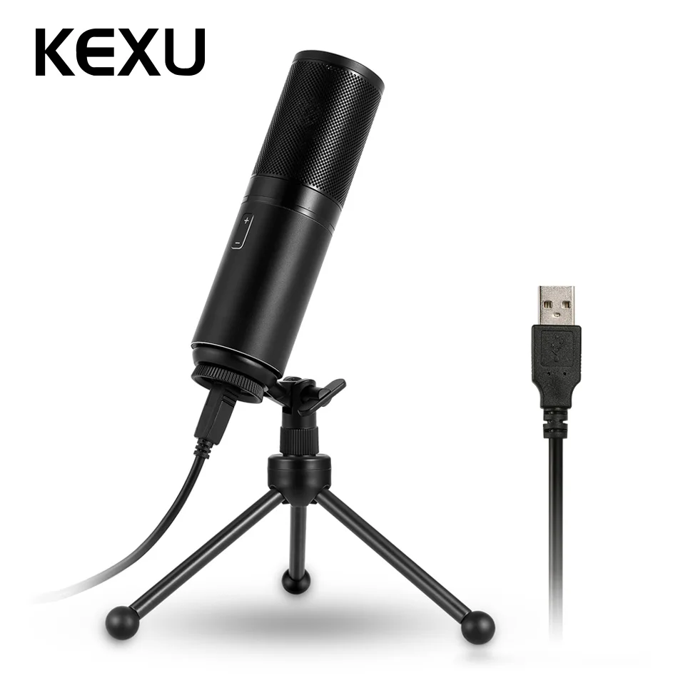 

KEXU Professional PC Microphone Condenser Mic Set USB Plug for YouTube Facebook Live Stream Broadcasting Recording Gaming Micro