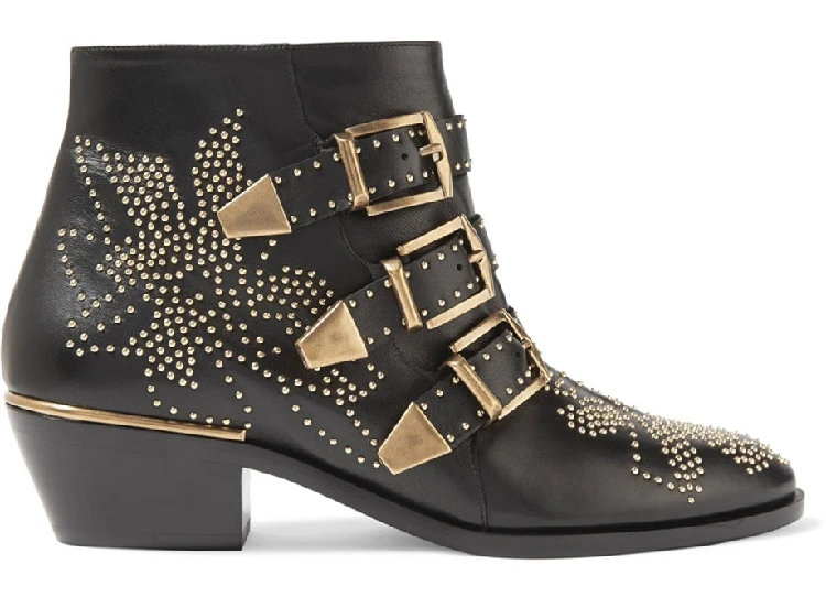 

2019 Newest Real Leather Studded Ankle Boots Women Rivet Flower Martin Boots Women Luxury Velvet Boots