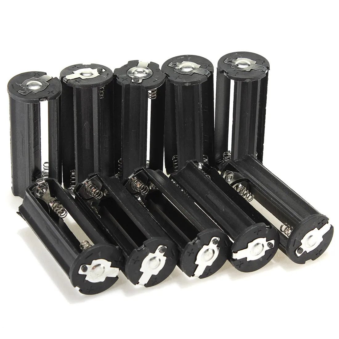 10pcs/lot High quality Cylindrical 3 AAA Plastic Battery Holder Case