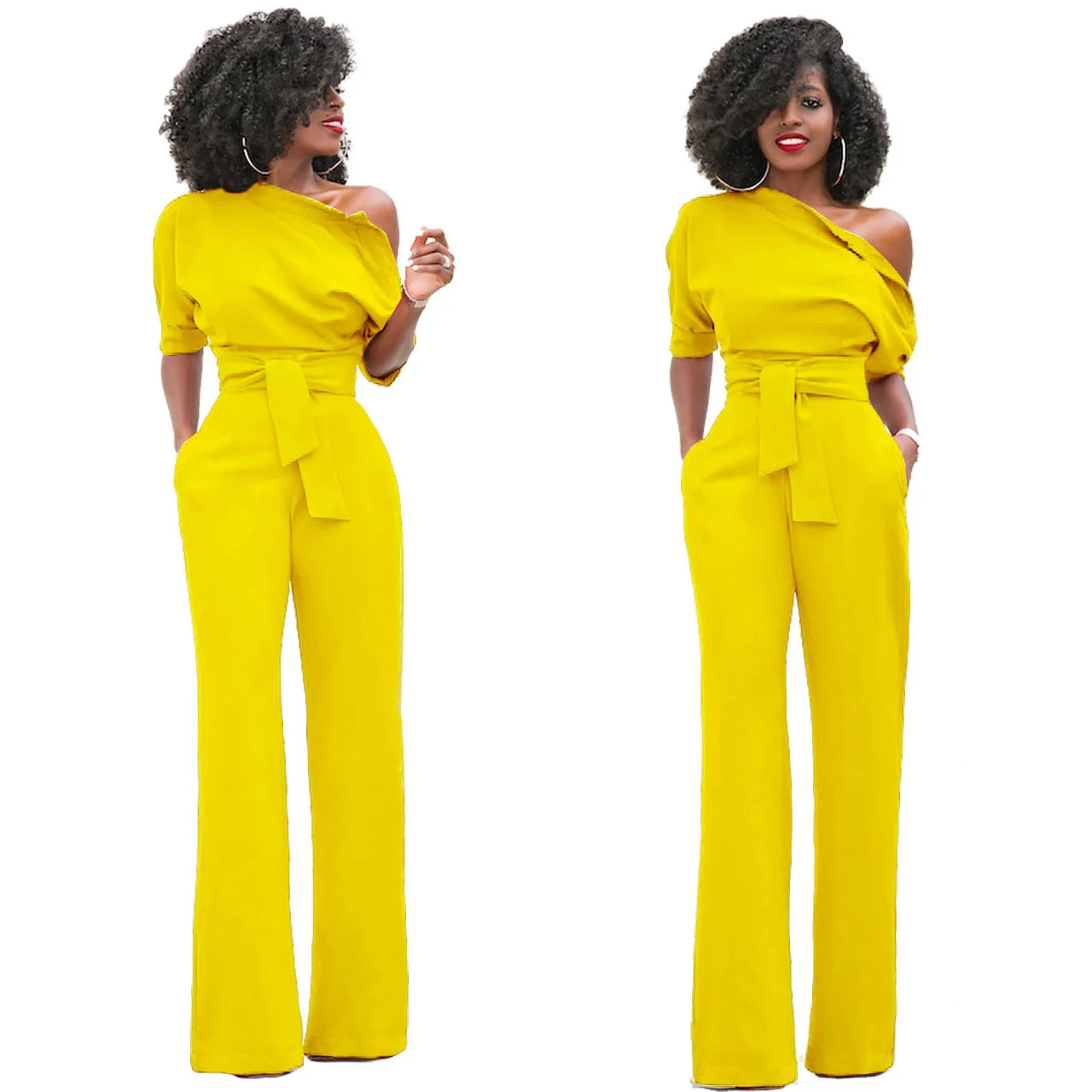 off the shoulder pantsuit