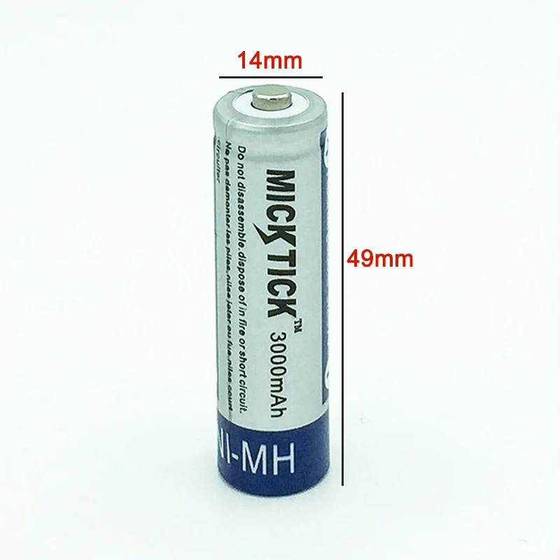 4 шт. MICKTICK 3000mah перезаряжаемая AA 5# батарея 1,2 V 2a Ni-MH батареи большой емкости камеры игрушки переработка батареи