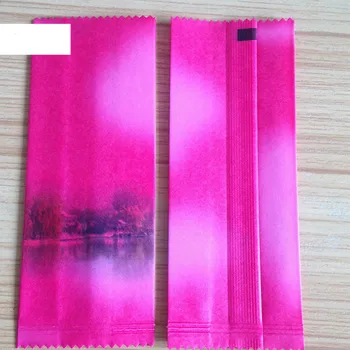 

100pcs Rose Red 5*12.5+3cm Small Biscuit Snack Food Cotton Paper Bags Heat Seal Bag