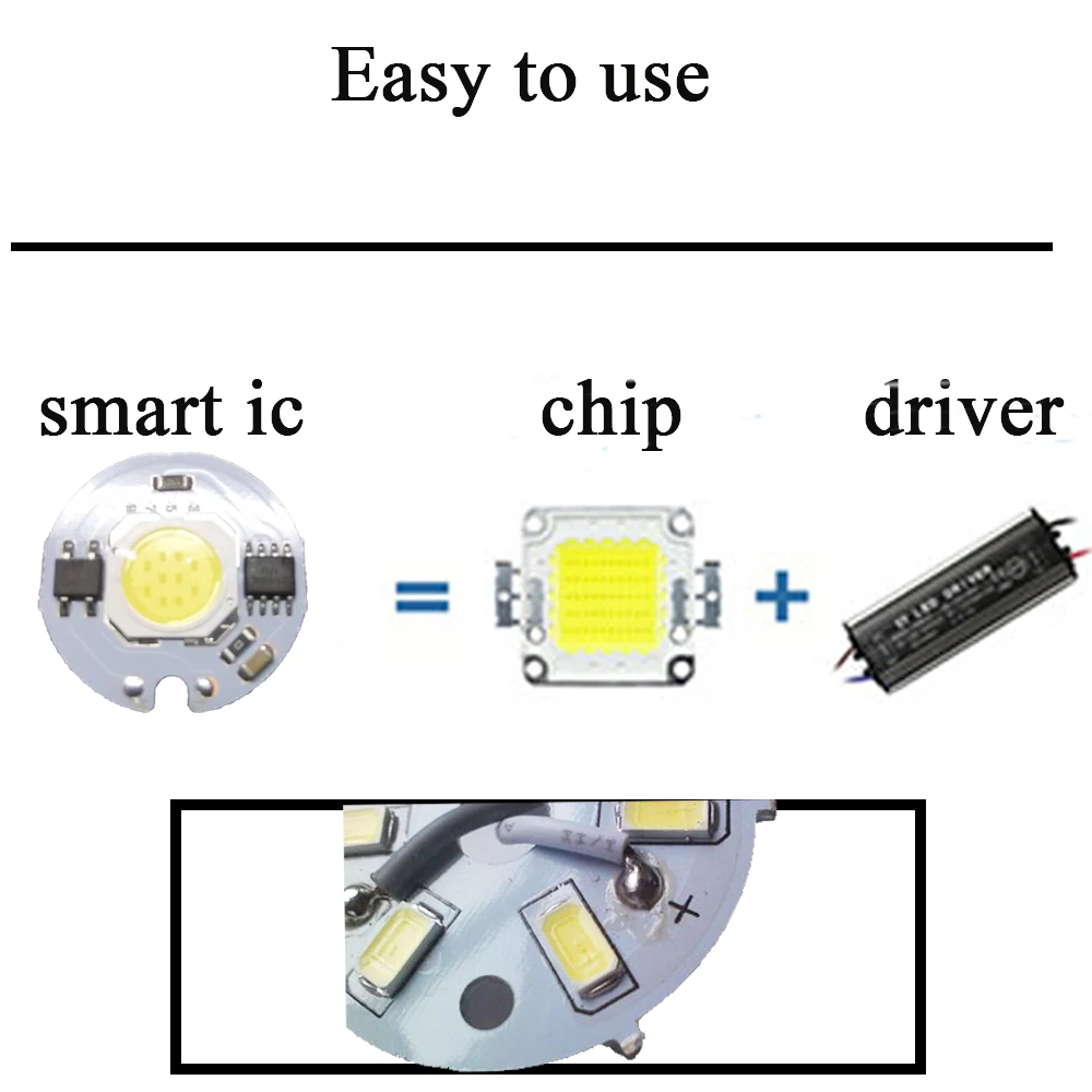 ED COB Чип 5 Вт 7 Вт 3 Вт 9 Вт AC 220 В 220 В без необходимости драйвер умная лампочка с ИС лампа для DIY Светодиодный прожектор Прожектор