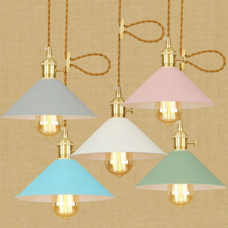 

color single head office bedroom living room clothing shop Internet cafe retro switch with decorative pendant lamp