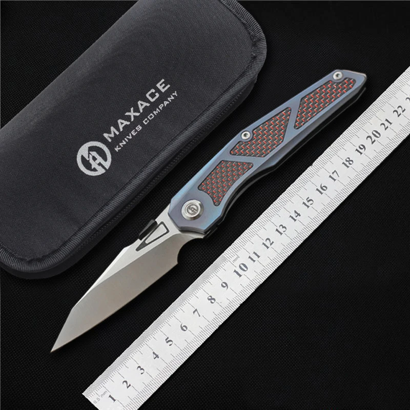 

MAXACE- GLEDE folding knife M390 blade Titanium hunting knives Outdoor Camping survival self-defense Pocket knife EDC