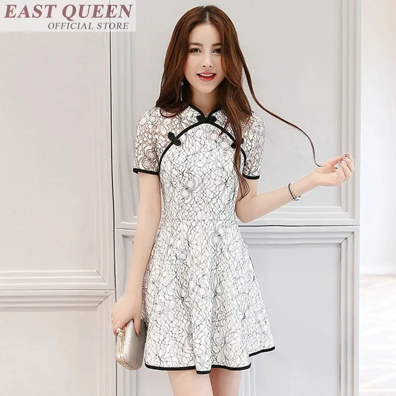 

Aodai 2018 summer women lace dress bodycon dress traditional chinses clothing for women qi pao chinese ao dai sexy dres FF347 A
