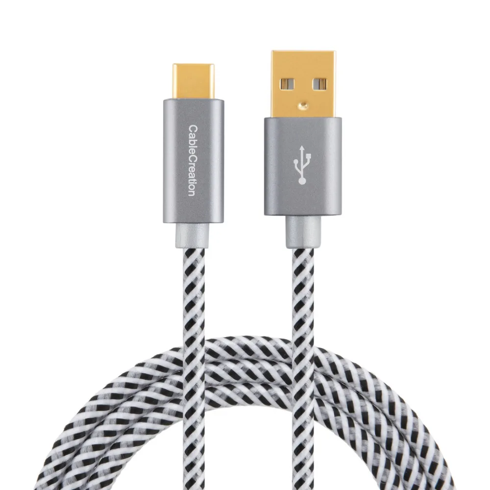 

USB Type C Cable, CableCreation Braided USB C to standard USB 2.0 A Cable, [New Version 56K Ohm Resistance]