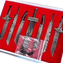 7 шт./компл. обувь для косплея; ботинки из аниме «Последняя Фантазия лезвие игрушки меч 7 FF7 сборки Комбинации Ножи оружие аксессуары