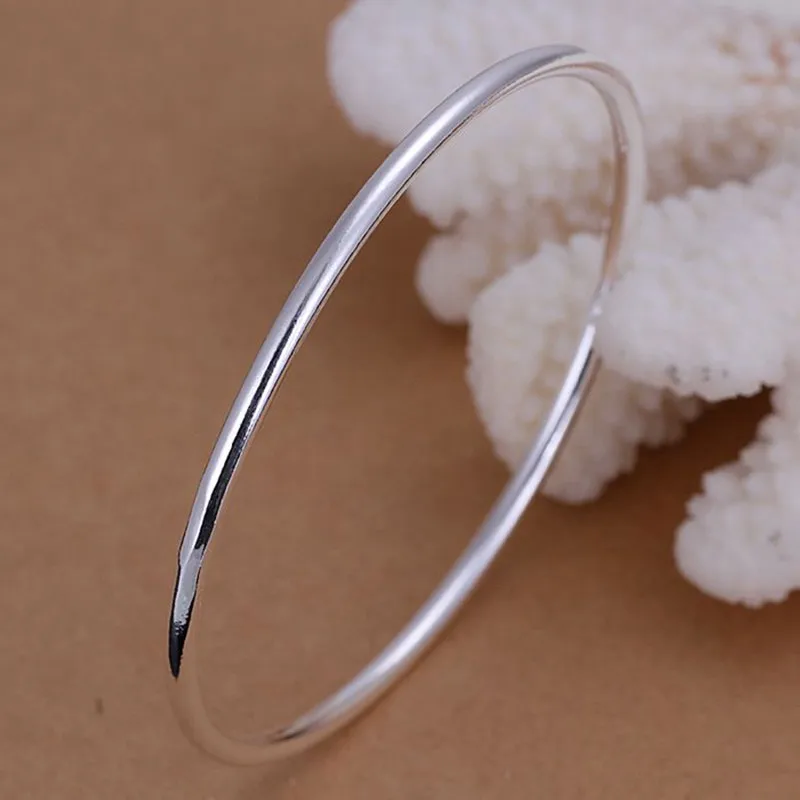 Серебряные ювелирные изделия посеребренный браслет 3 мм одиночное кольцо Серебристый браслет/GMXBXNZR BHVTKUST