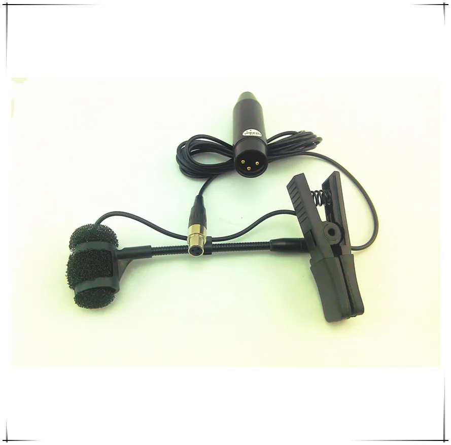 Профессиональный lapela инструмент конденсаторный Саксофоны микрофон музыка микрофон для Shure Беспроводной Системы XLR мини 4Pin передатчика - Цвет: phantom connector