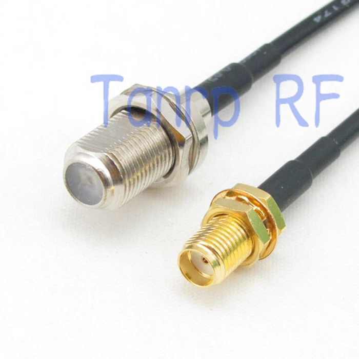 

6in F female jack to SMA female jack RF connector adapter 15CM Pigtail coaxial jumper cable RG174 extension cord