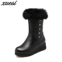 Xuesi Plus Size 34 43 Women Winter Boots New Keep Warm Snow Boots Round Toe Pu