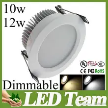 50 шт./лот 10 Вт 12 Вт Dimmable Светильники 120 Угол Луча CRI = 85 Теплый/Холодный/Природа белый+ Драйвера+ 3 Года Гарантии CE& ROHS UL