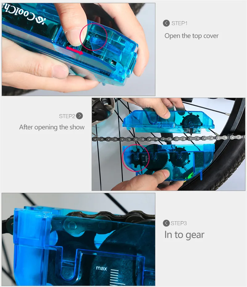 Best SAHOO New Bicycle Chain Cleaner Bike Clean Machine Brushes Mountain Road Bike Cycling Cleaning Kit Outdoor Sports Wash Tools 11