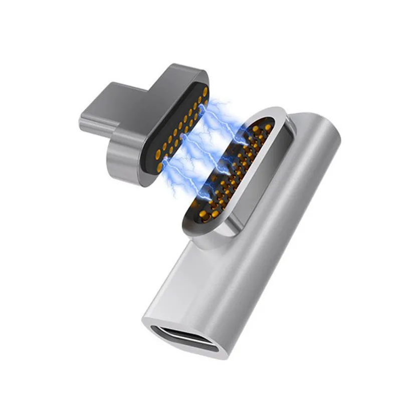 Поддержка высокой скорости Сильный магнитный адаптер для Macbook Pro 20 Pin usb type-C разъем зарядного устройства адаптер для Pixelbook/Matebook - Цвет: Серебристый