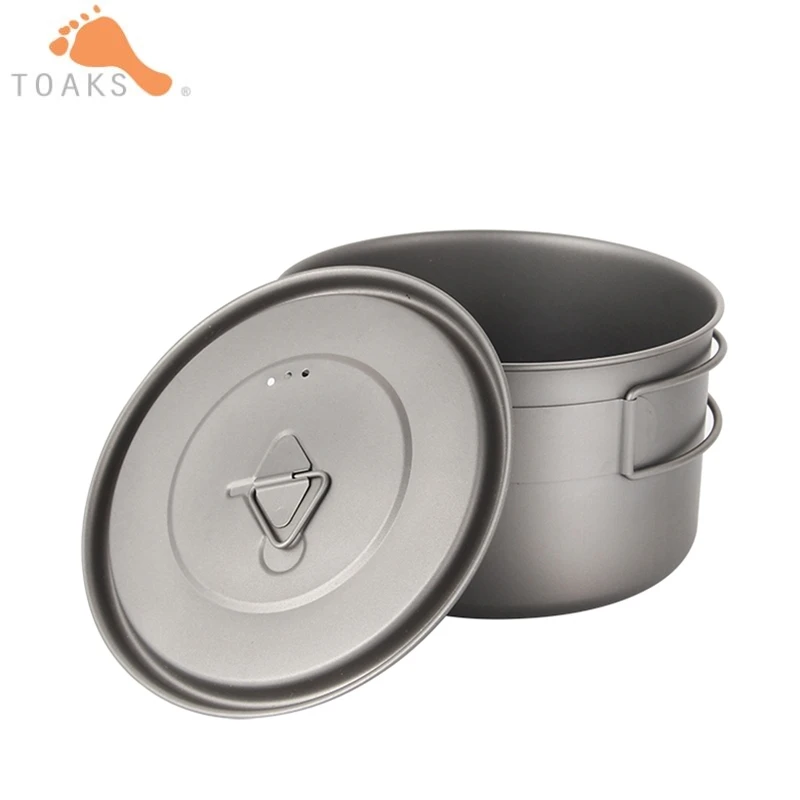 700 ML Camping al aire libre de la olla de cocina Toaks de titanio de mango plegable Picnic al aire libre utensilios de cocina con cubierta POT-700-D115-L