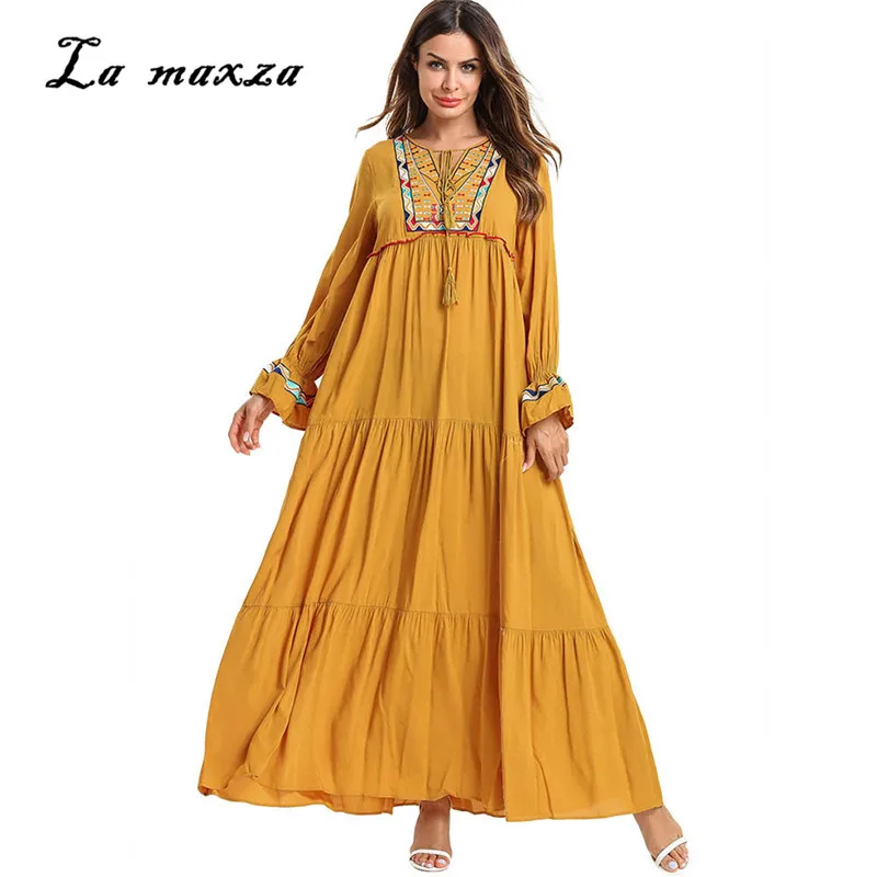 

Abaya Muslim Dress Moroccan Kaftan Dubai Evening Prom Muslim Arab Muslim Party Dresses 7536