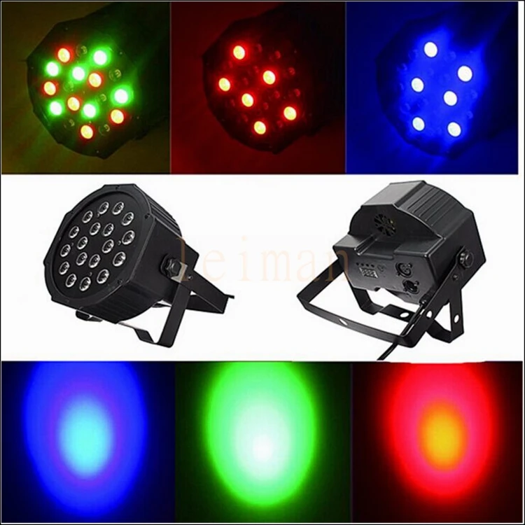 

NEW MINI Excellent quality High Power 18W 18 LED Stage Light RGB Par Light DMX-512 Party DJ Disco Strobe light Laser Projector