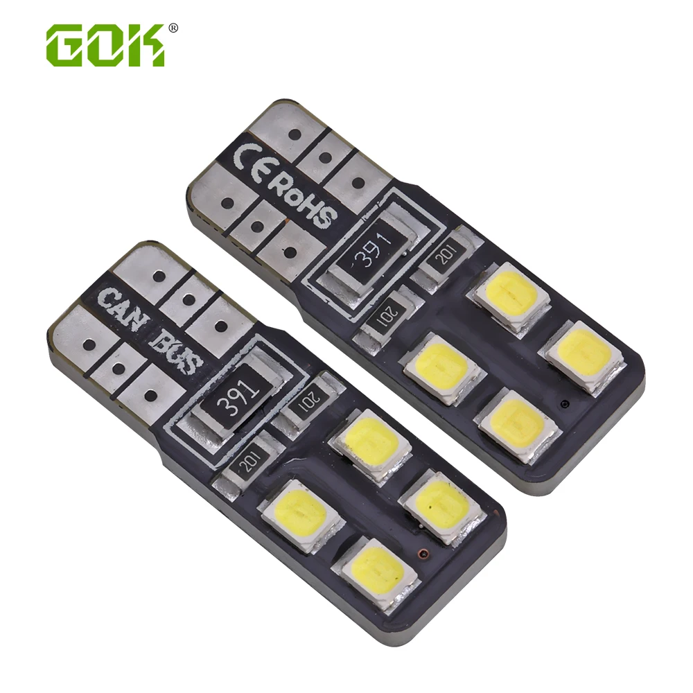 Супер яркий! 50 X T10 W5W led canbus 194 168 2835 t10 8SMD Canbus автомобильные лампы без ошибок