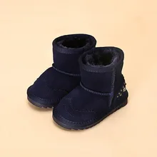 5 Couleur hiver nouveaux enfants neige bottes reihnstone enfants en cuir bottes chaussures chaudes avec de la fourrure princesse bébé filles bottes en caoutchouc