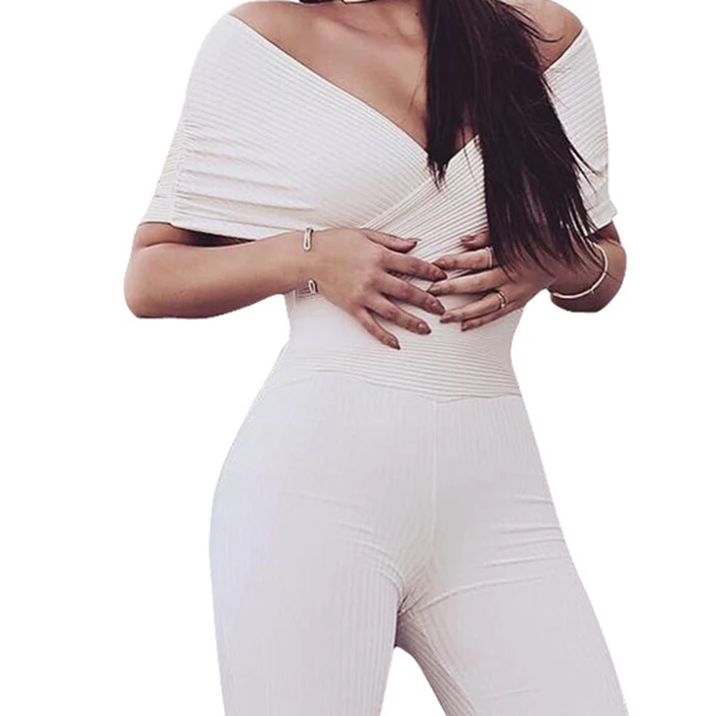 Womens rompers jumpsuit Cotton sexy jumpsuit summer 2019 macac�es elegantes Solid color Over-the-shoulder tight jumpsuit New Womens rompers jumpsuit Cotton sexy jumpsuit summer 2019 macac�es elegantes Solid color Over-the-shoulder tight jumpsuit New