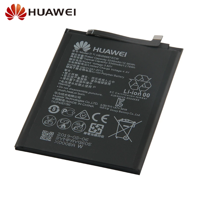 Сменный аккумулятор HB356687ECW для huawei Nova 2S 2i 4e 2Plus mate 10 Lite G10 Honor 7X mate SE mate 9 Lite 3i Honor 9i
