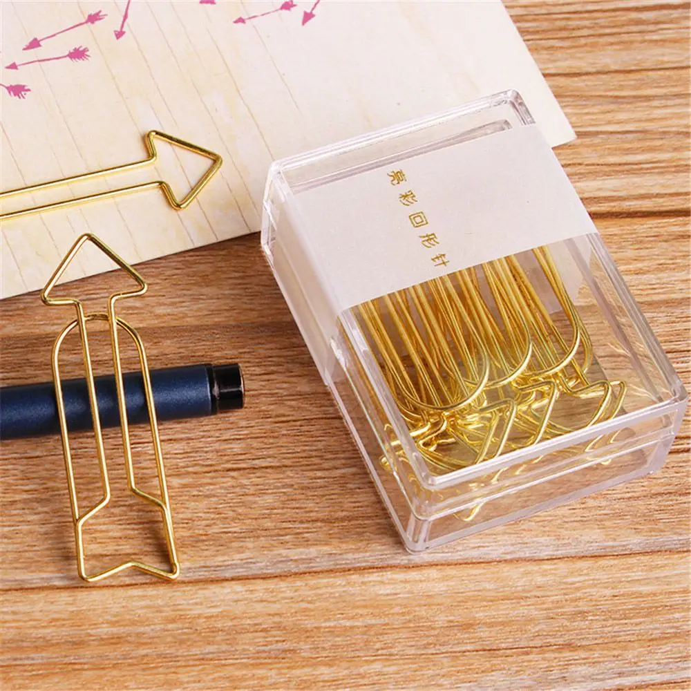 

12pcs Cute Arrow Shape Paper Clips Hollow Out Notebook Bookmarks Metal Binder Clips Planner Tickets Letter Clamp Stationery