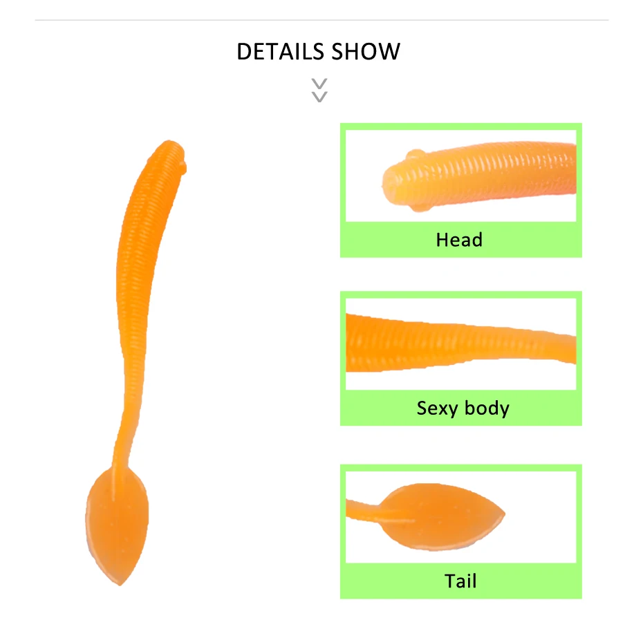 KASSYAA г 8 шт. 9 см 2,5 г мягкие Рыбалка приманки TPR материал мягкий пластик Biat T хвост искусственный червь приманки KXY039