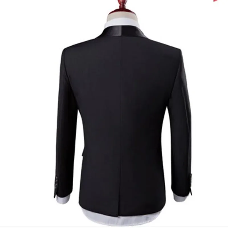 Customized new fashion men's clothing men's suit three-piece suit (jacket + pants + vest) men's gray gentleman suit