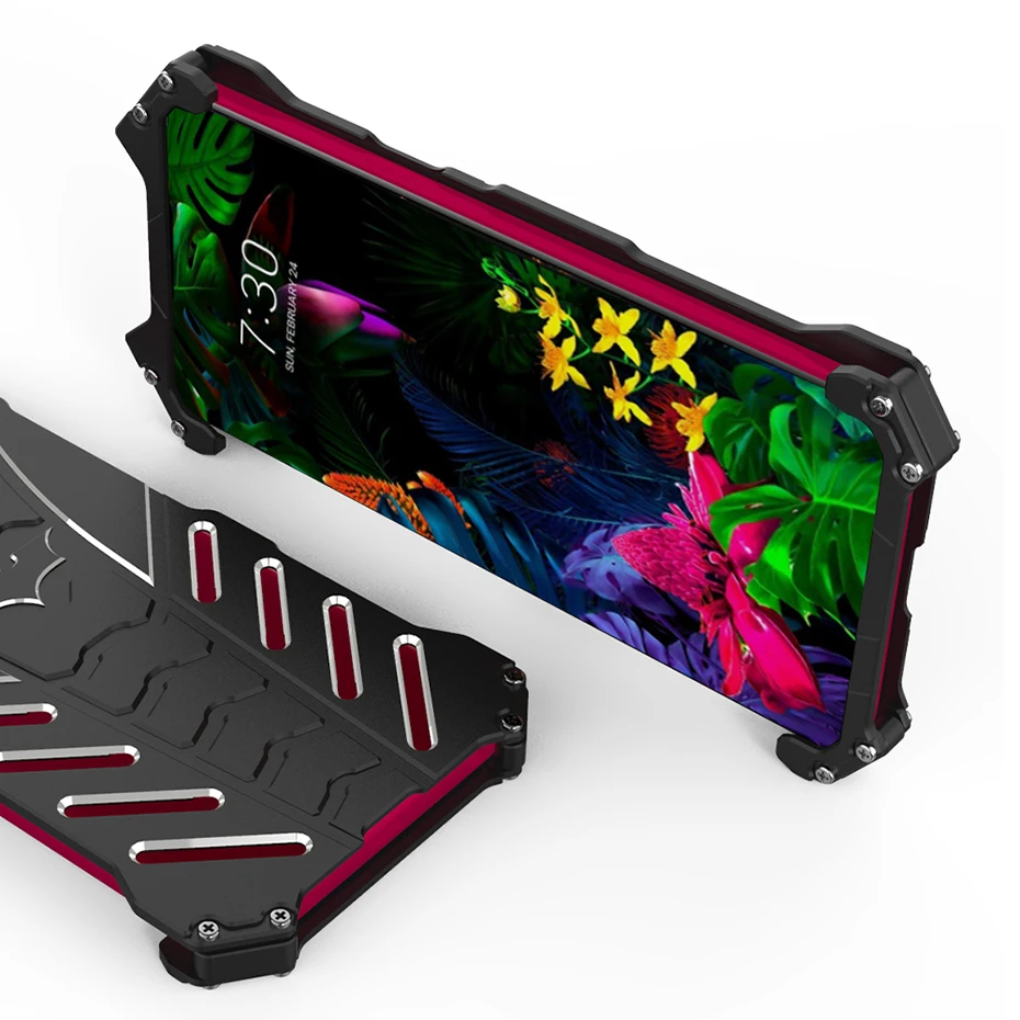 R just для Lg G8 Thinq Luxury Doom Heavy Duty Armor Metal Cnc Phone Shell For Противоударная задняя крышка с