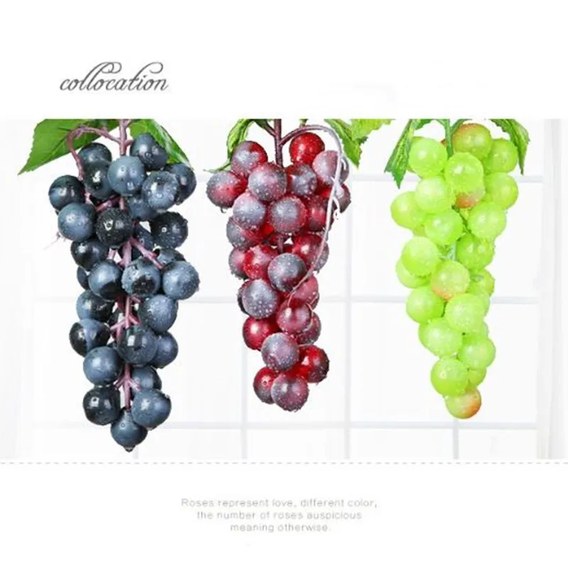 

1Pcs Artificial Grapes DIY Artificial Fruits Plastic Fake Grapes Mini Simulation Fruit for Wedding Decoration Home Decorations