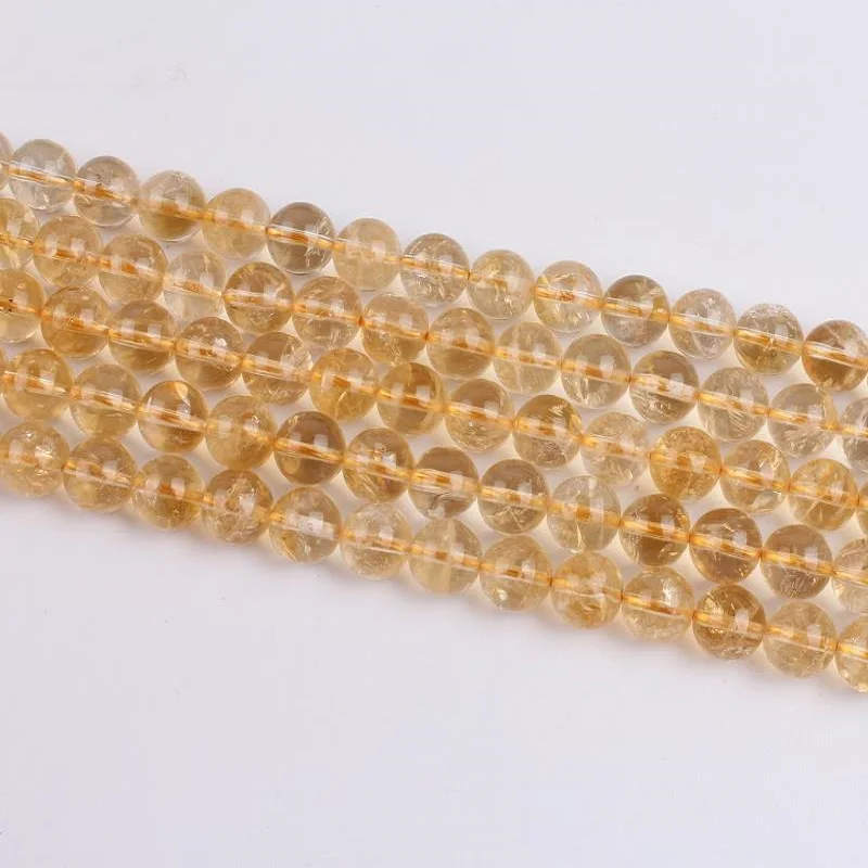 

Baihand 4 6 8 10mm Natural Round A Citrine Yellow Quartz Crystal Gemstone Loose Beads For Necklace Bracelet DIY Jewerly Making