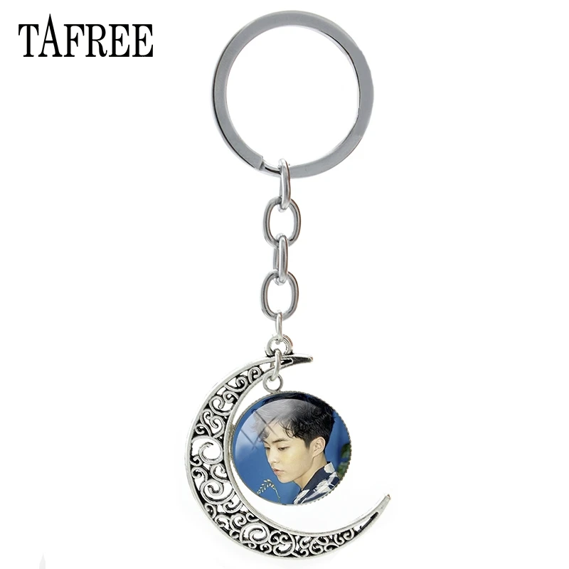 

TAFREE Hot Selling Moon Key Buckle KPOP Band EXO Member Popular Cabochon Classic Design Keychain Personality Jewellry BTS96