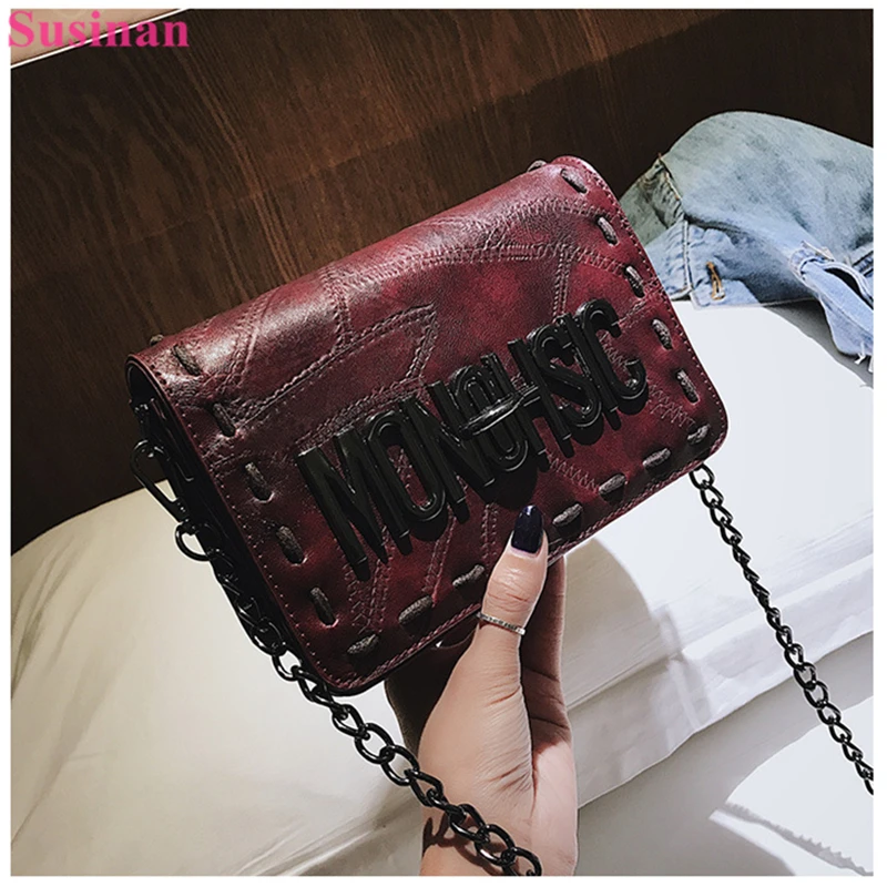 

Crossbody bag Black Leather Fashion Women Shoulder Bag 2018 Ladies Flap Chain Messenger Bag red Luxury Female Handbag clutch 6z