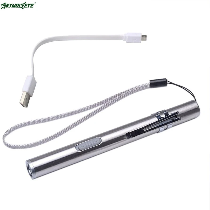 DC 2 Shining Hot Selling Drop Shipping Portable USB Rechargeable LED Flashlights Waterproof Mini Torch Keychain